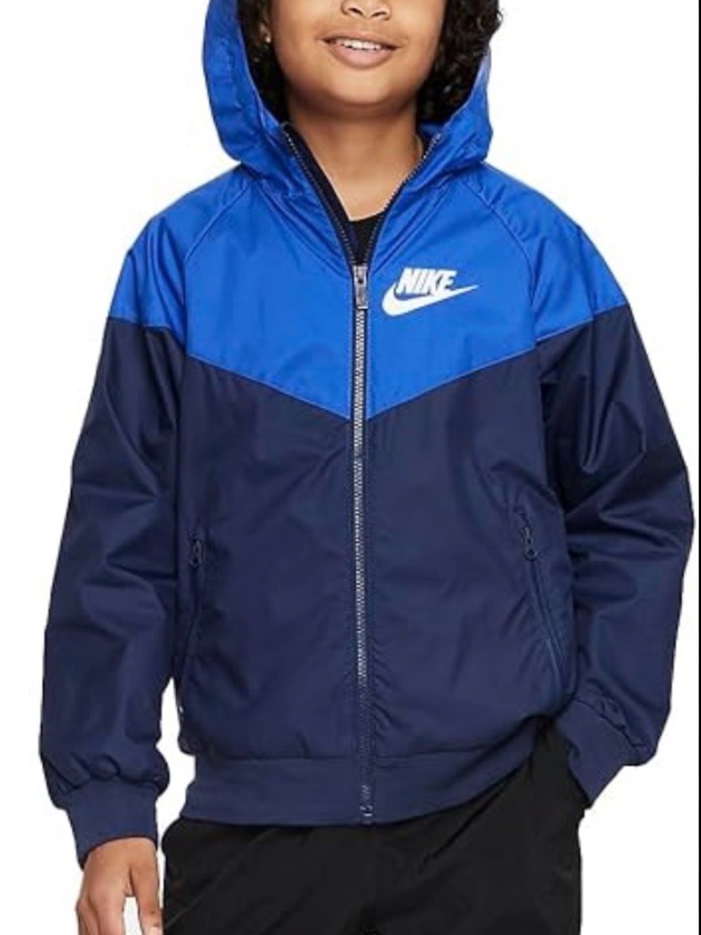 Nike Boys' Hooded Two-Tone Royal & Navy Rain Jacket